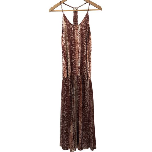 Anthropologie Snakeskin Solid & Sheer Sleeveless Maxi‎ Dress Multicolor Size XS - Picture 9 of 10